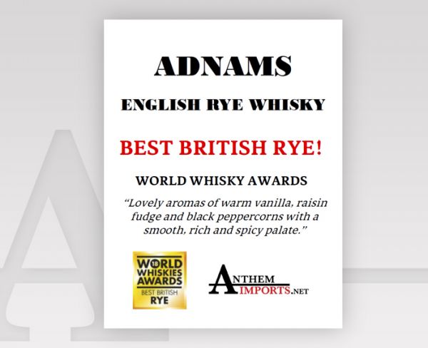 Adnams-Rye Whisky-World Whisky Awards-Best British Rye
