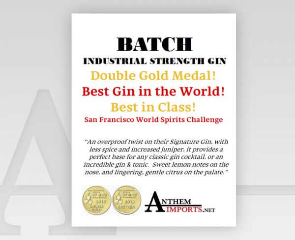 Batch-Gin Industrial-SFWSC-Double Gold Worlds Best Gin